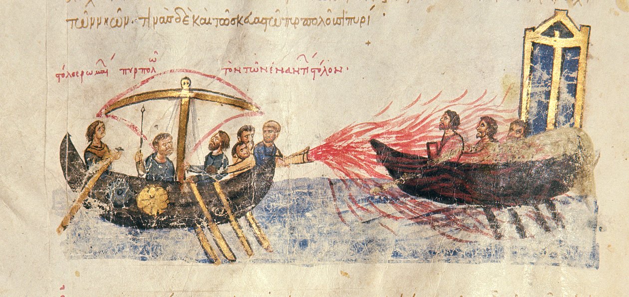 Griechisches Feuer (Detail) von Byzantine