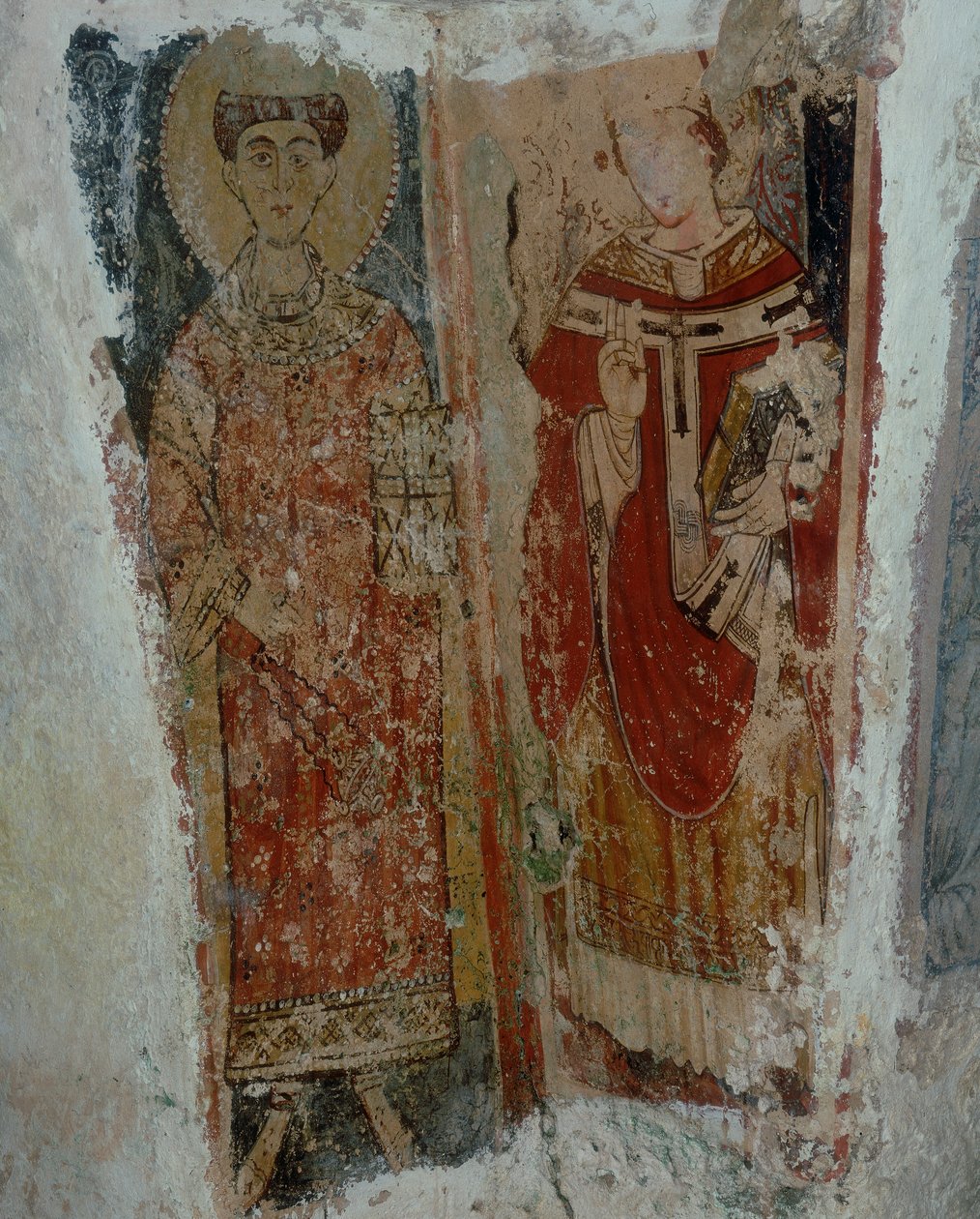 Ein Diakonheiliger und ein Bischofsheiliger von Byzantine School