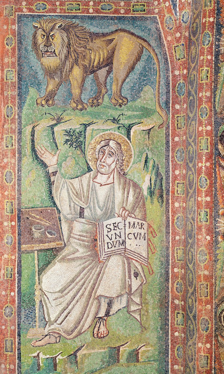 St. Markus der Evangelist (Mosaik) von Byzantine School