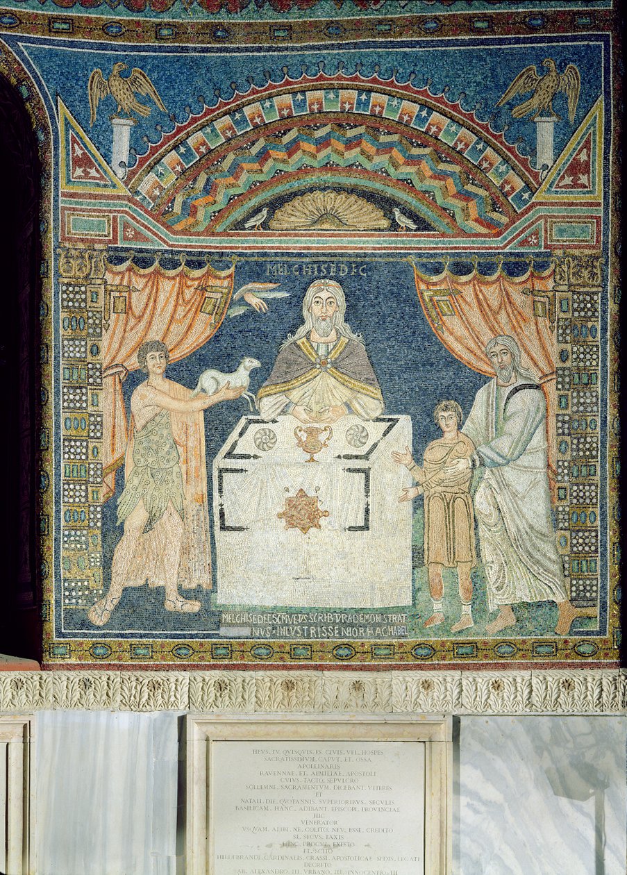 Abraham, Isaak und Melchisedech von Byzantine School