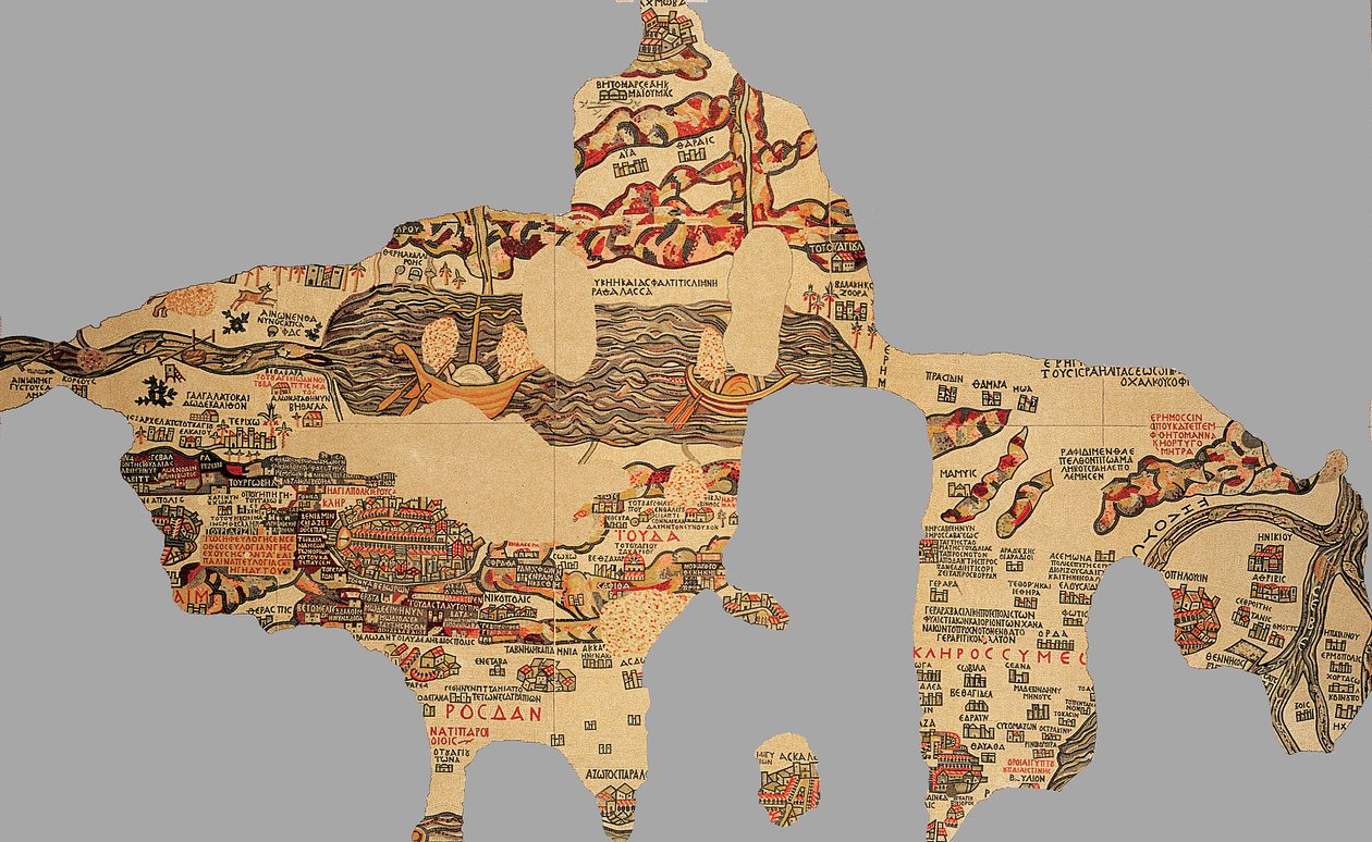 Karte, Madaba, Jordanien von Byzantine School