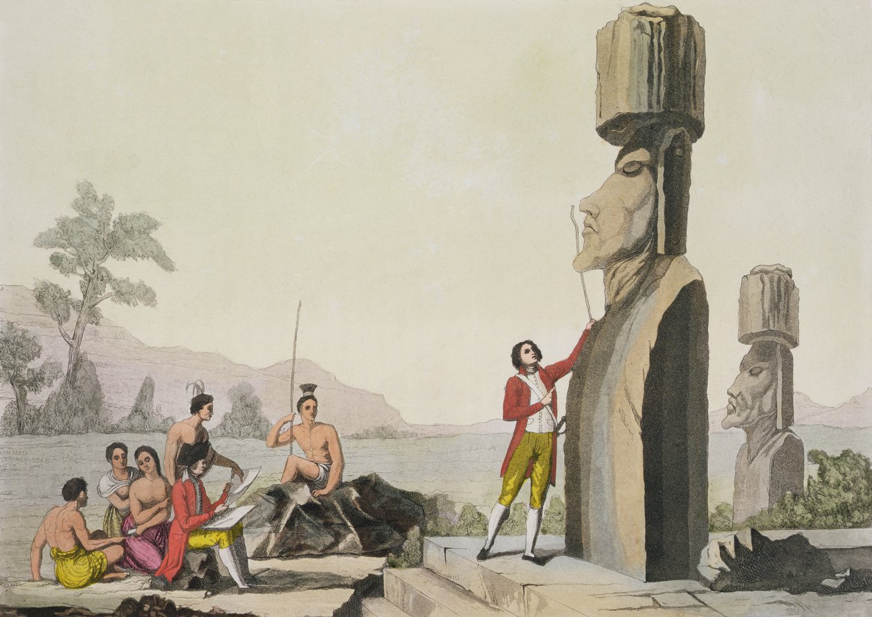 Inseldenkmal, vom Besuch von Captain Cook auf der Osterinsel von C. Bottigella