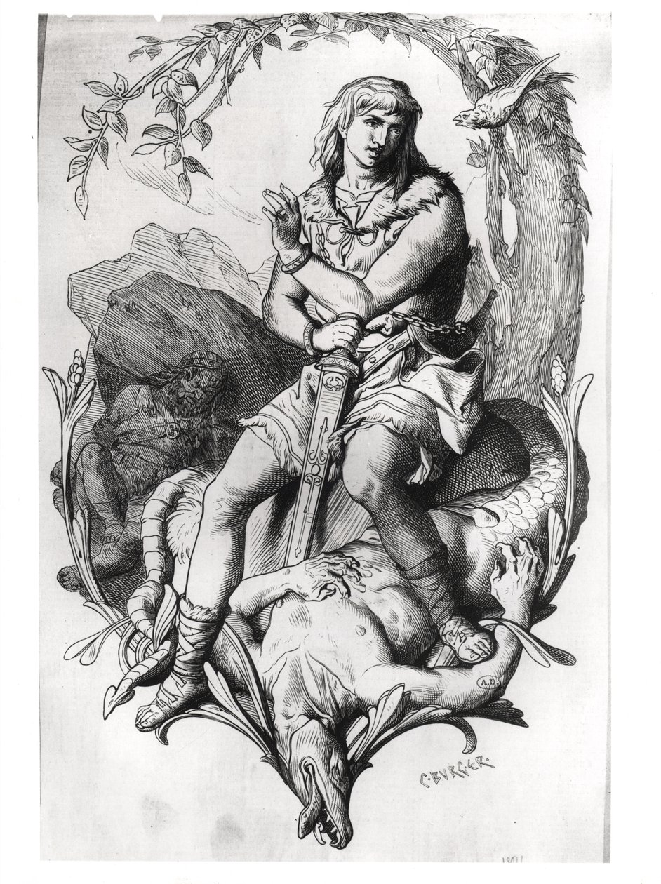 Siegfried und der Drache mit dem Zaubervogel von C. Burger