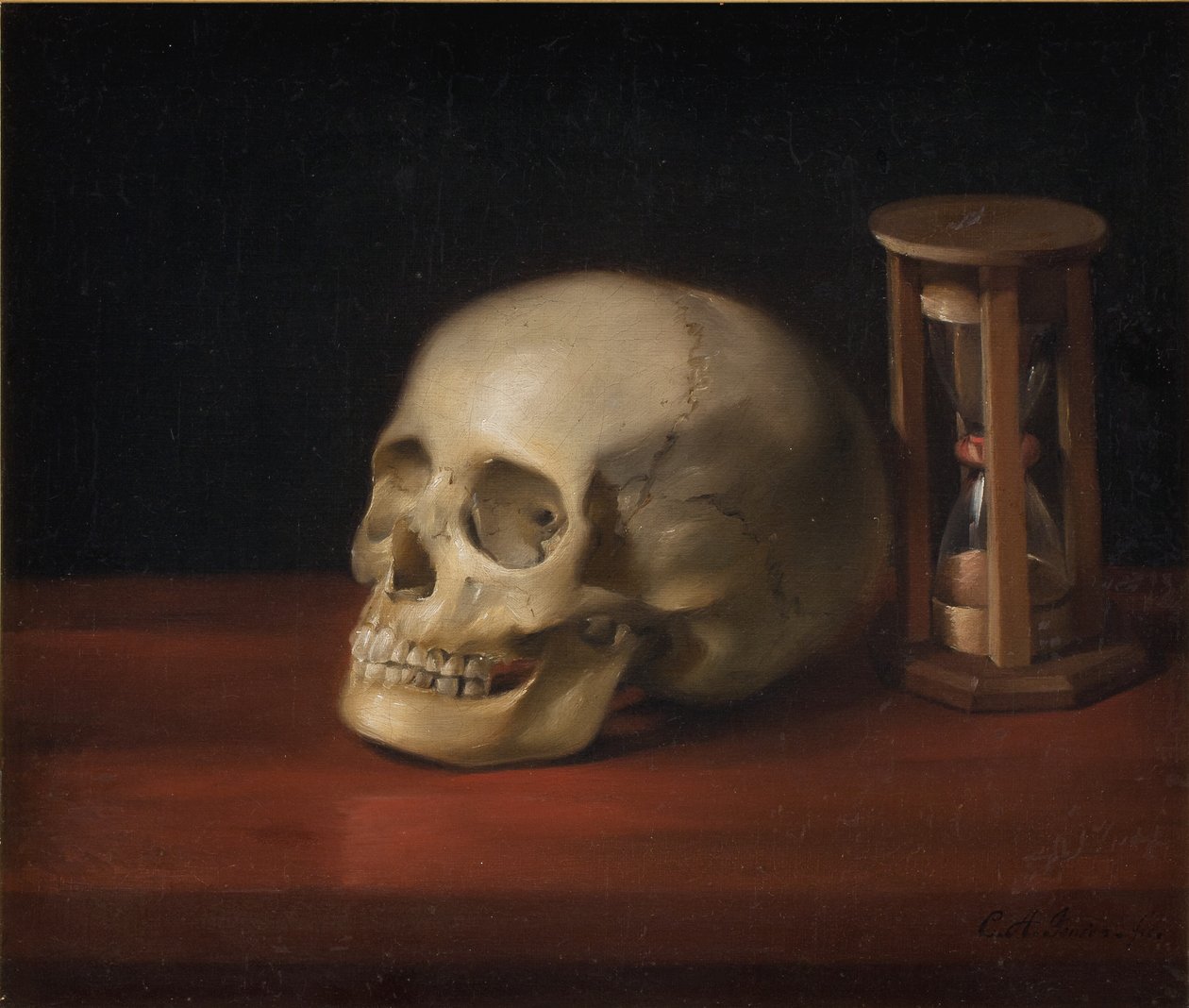 Schädel und Sanduhr von C.A. Jensen