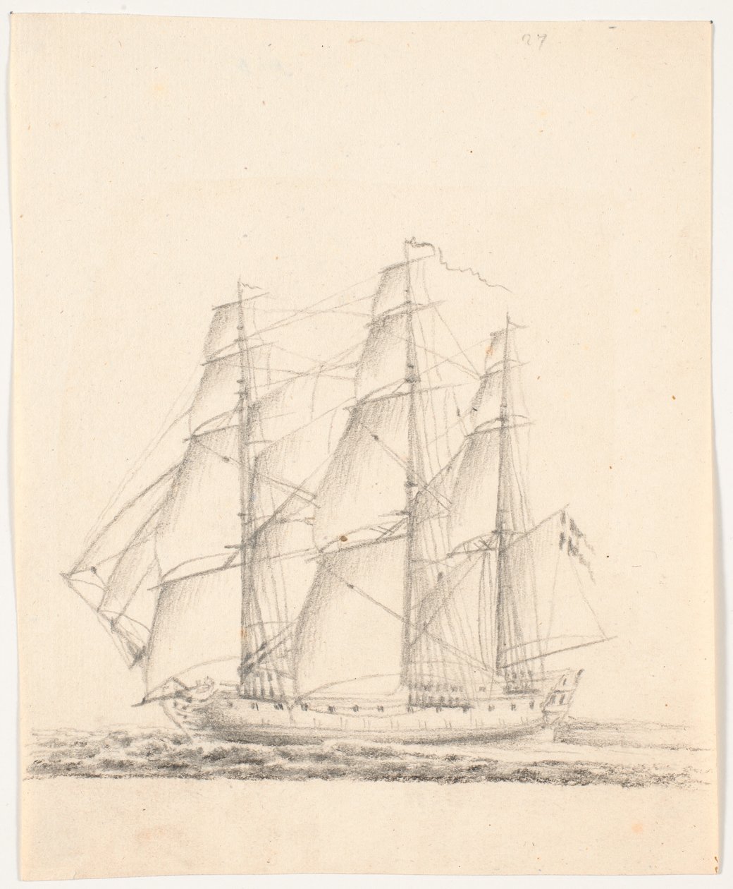 Marineschiff unter vollen Segeln von C.A. Lorentzen
