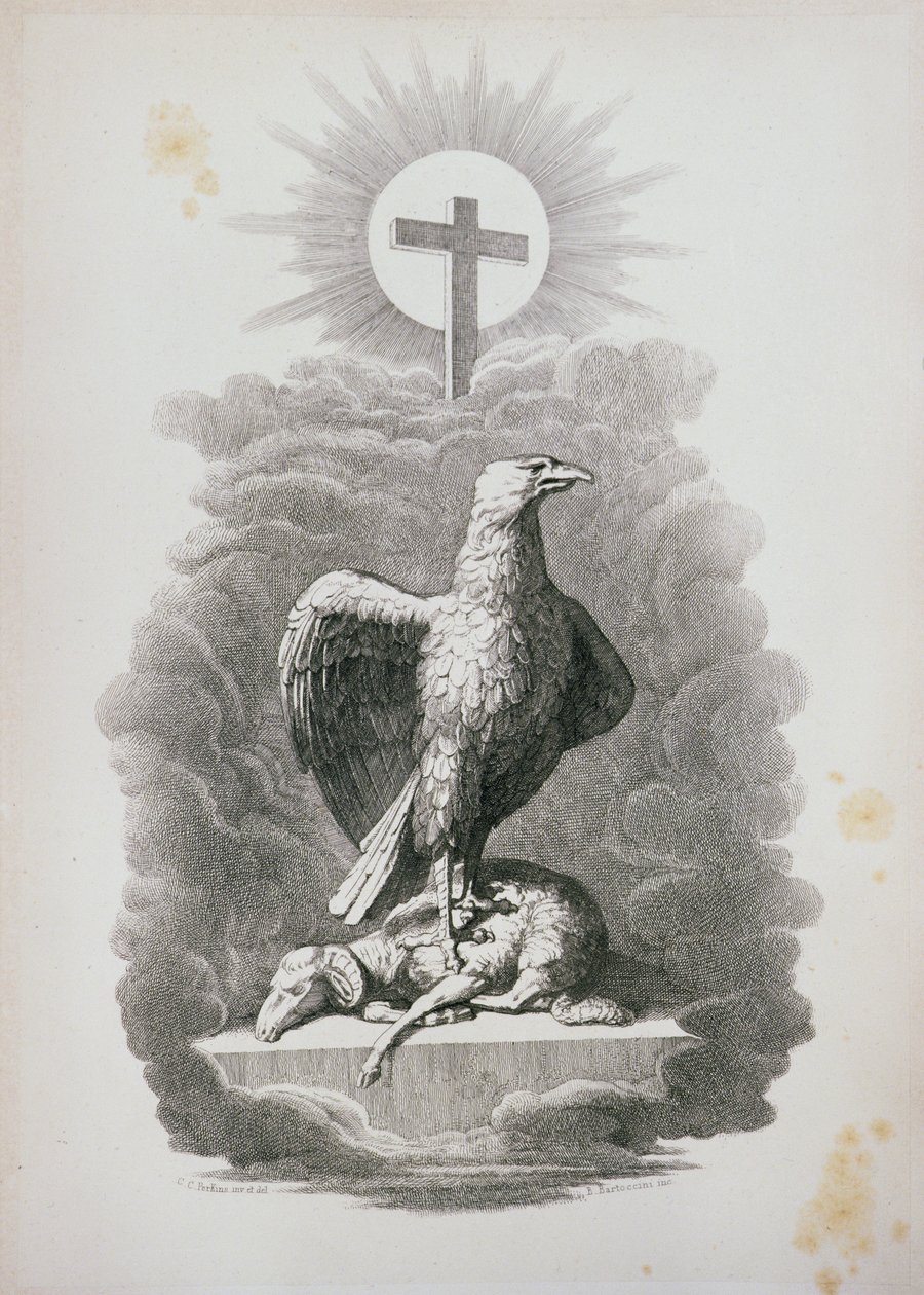 Eine Allegorie auf Rom, graviert von B. Barloccini, 1849 von C.C Perkins