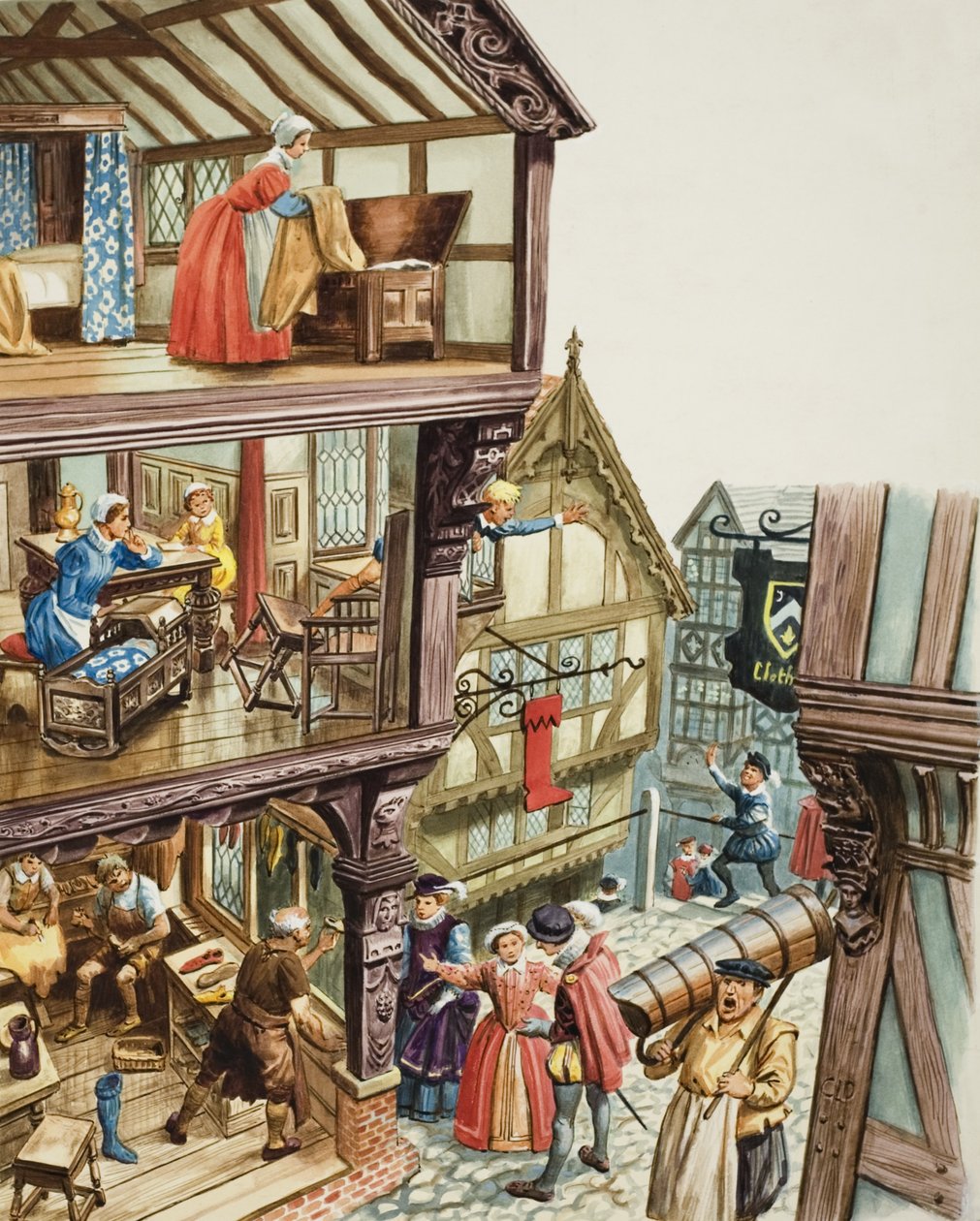 Elisabethanische Stadtansicht von C.L. Doughty