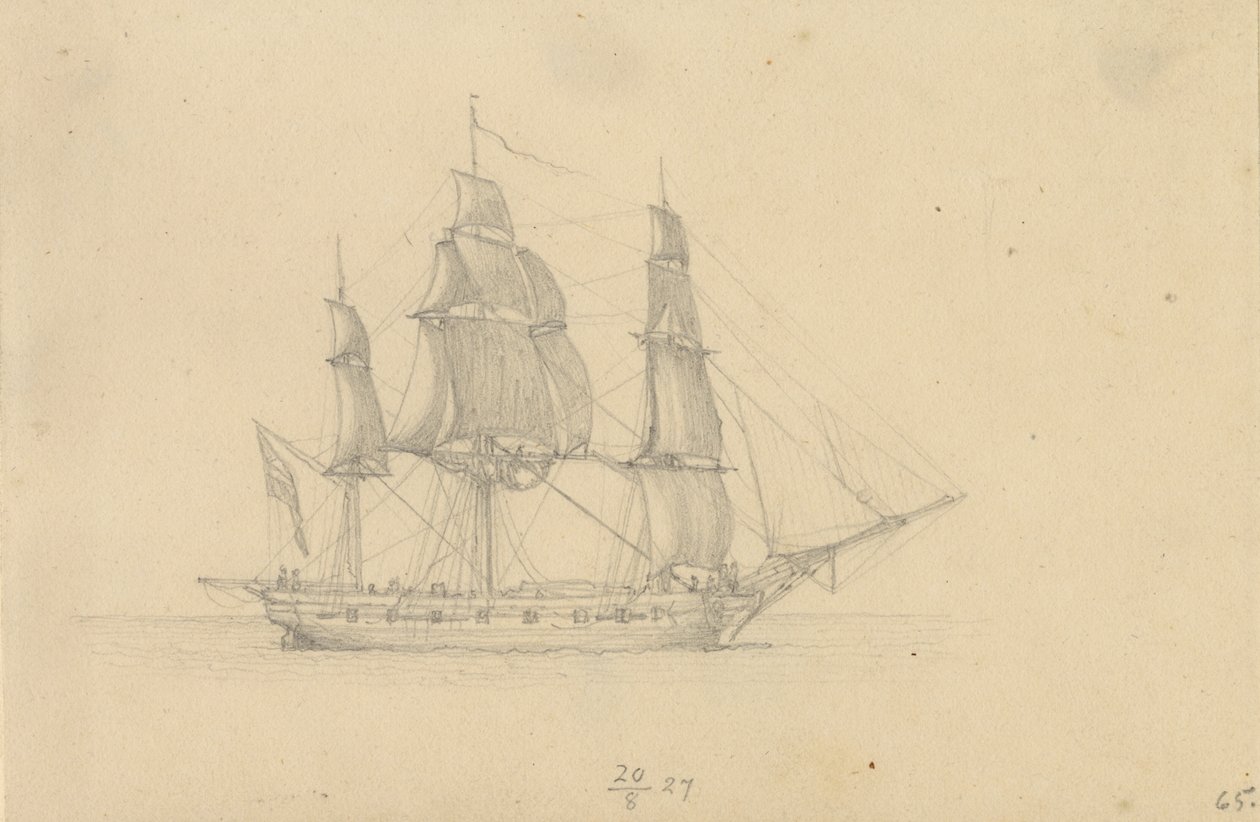 Eine Korvette von Christoffer Wilhelm Eckersberg