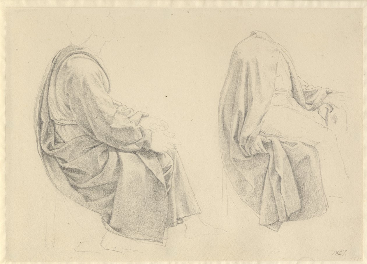 Das Abendmahl - Draperiestudie für zwei der Apostel von Christoffer Wilhelm Eckersberg