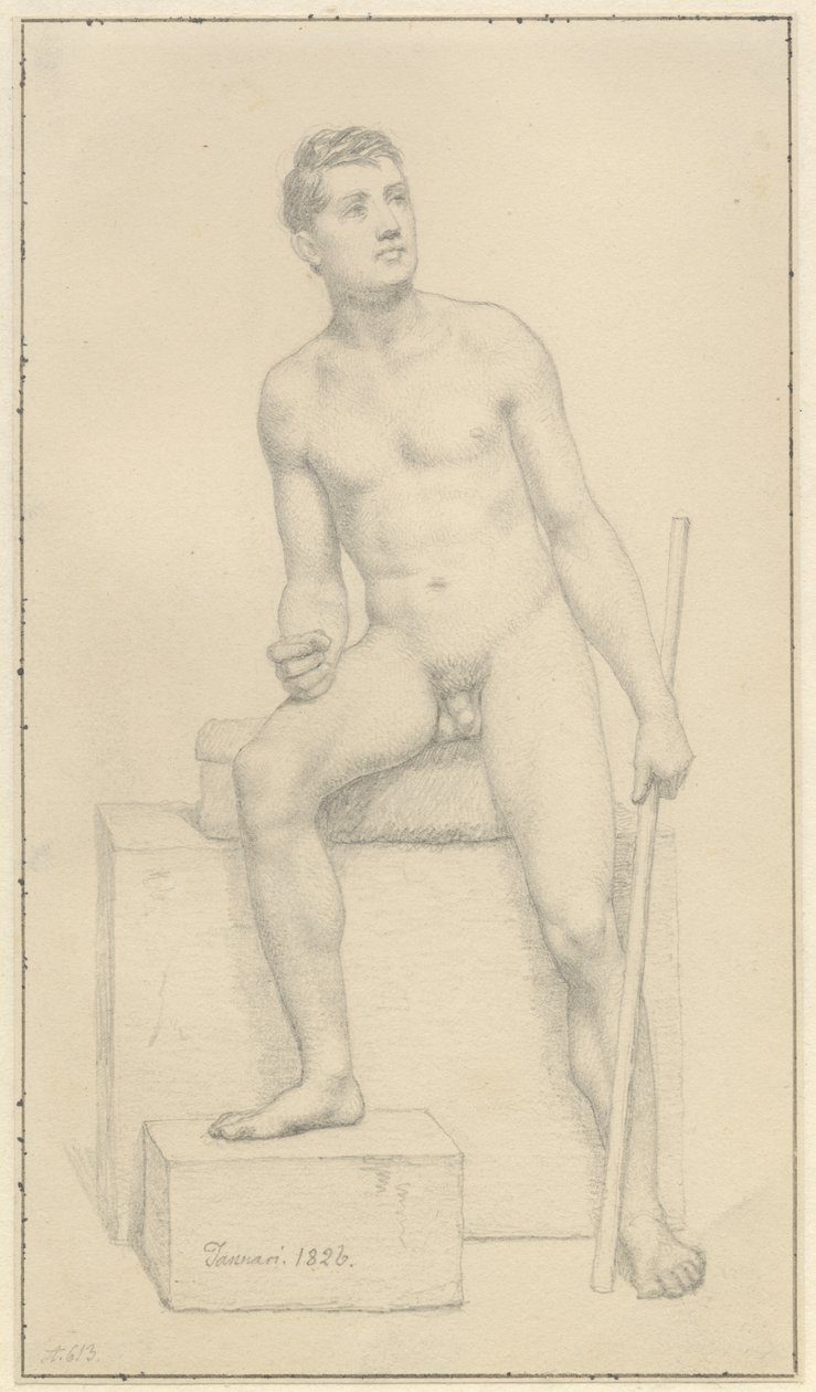 Sitzendes männliches Aktmodell von Christoffer Wilhelm Eckersberg