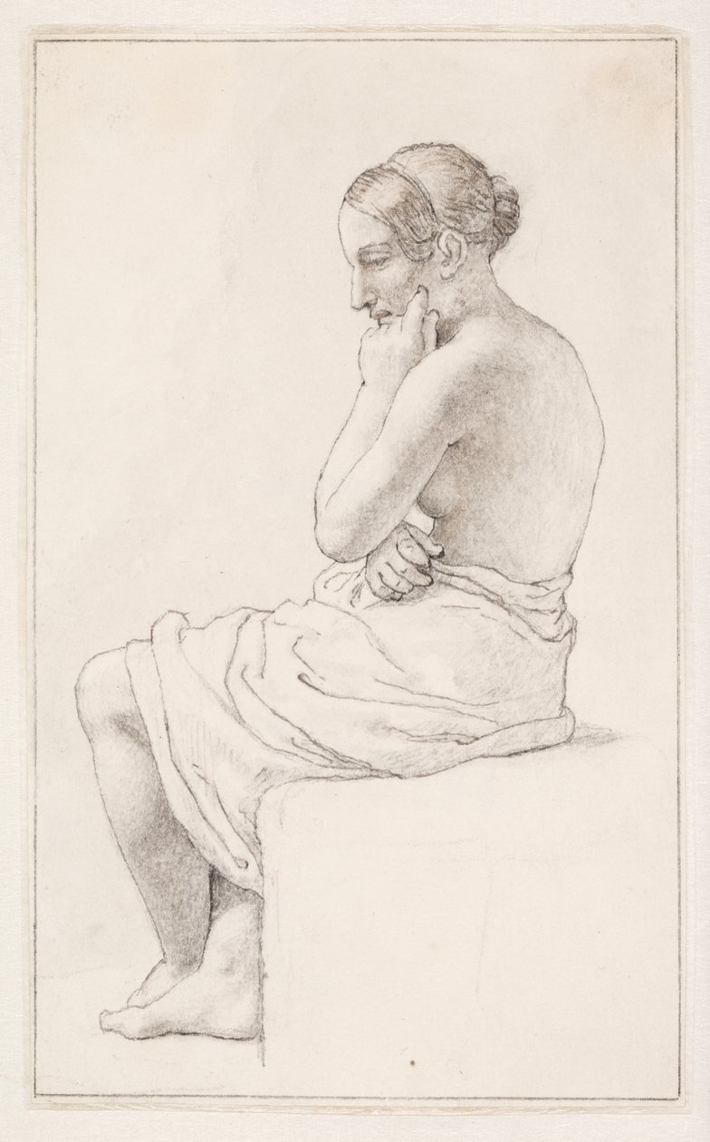 Studie einer sitzenden halbnackten Frau von Christoffer Wilhelm Eckersberg