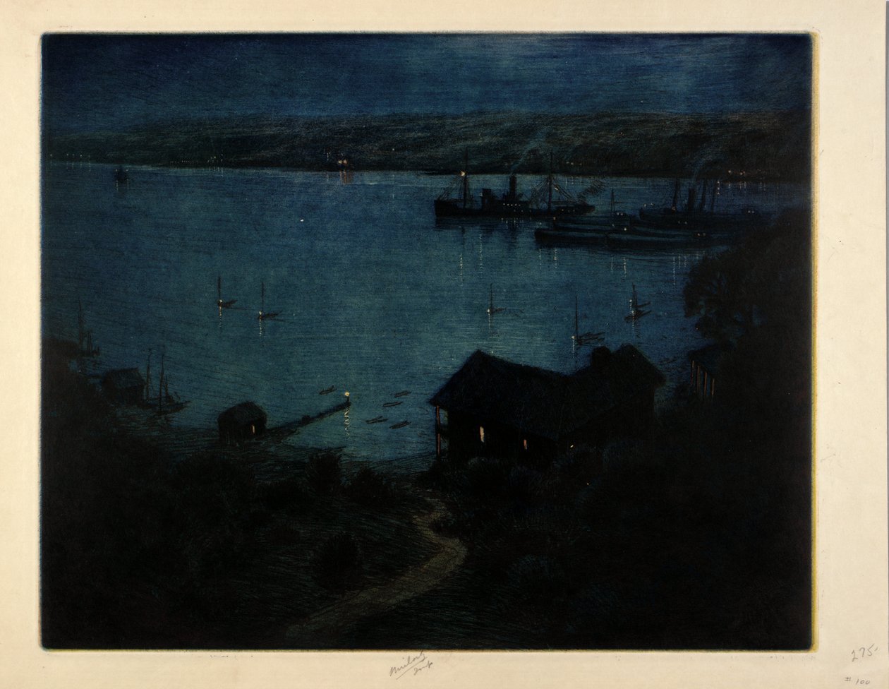 Mondschein am Hudson River von C. F. William Mielatz