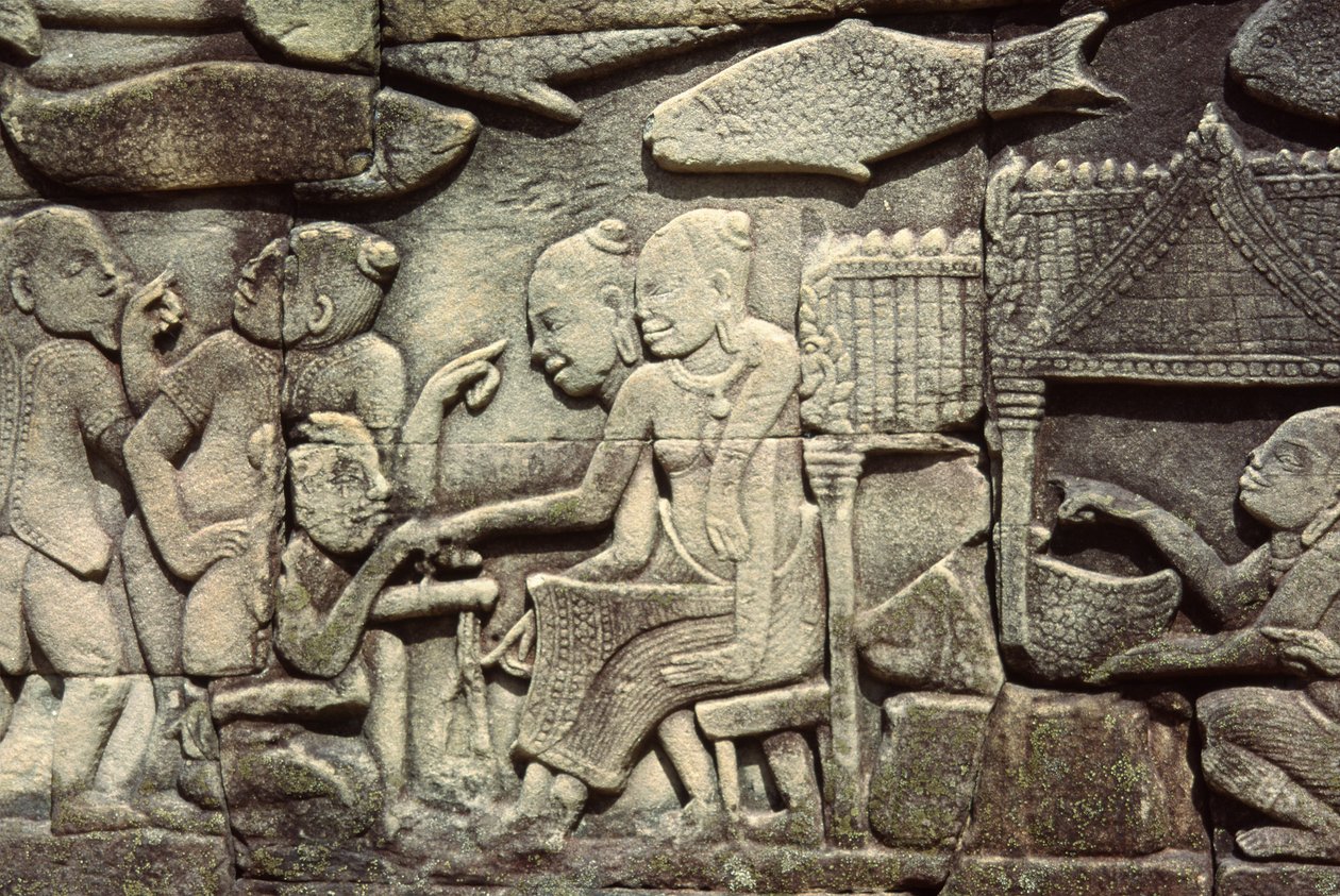 Steinschnitzerei von Cambodian School