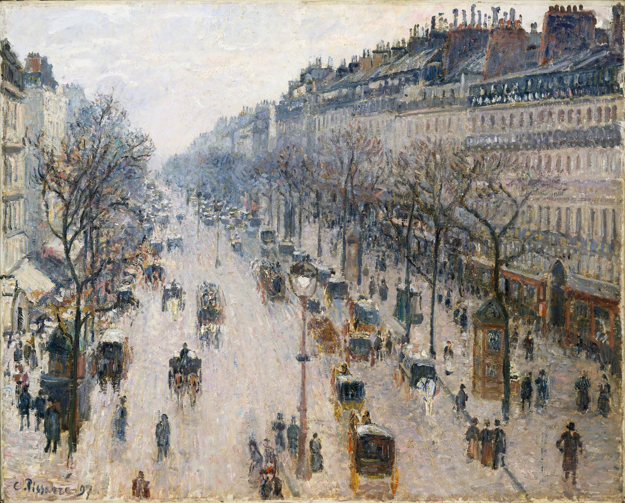 Boulevard Montmartre an einem Wintermorgen von Camille Jacob Pissarro