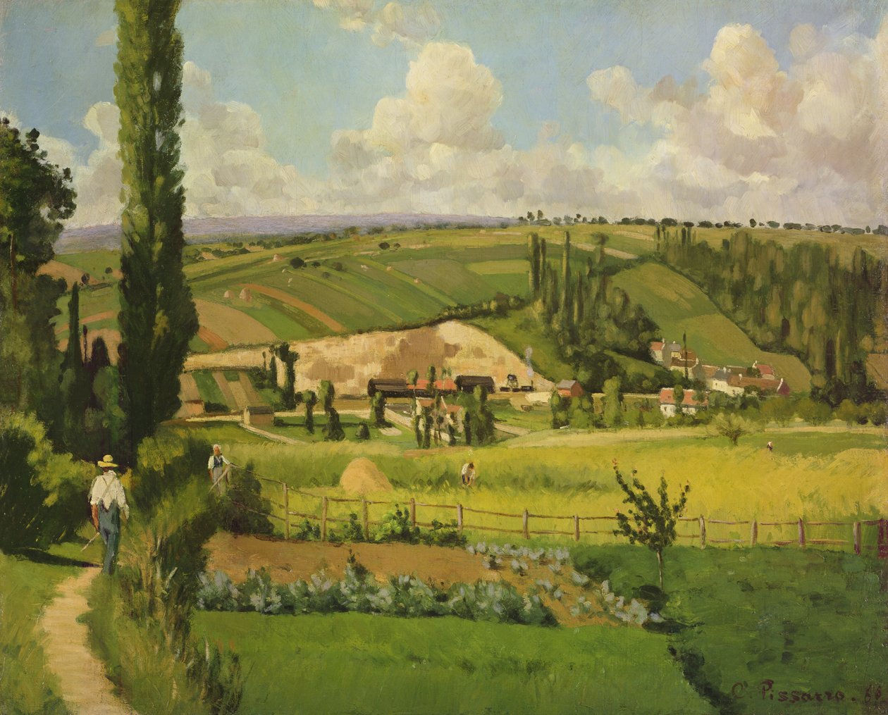 Landschaft bei Patis, Pointoise, 1868 von Camille Jacob Pissarro