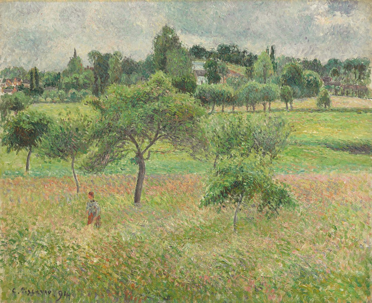 Apfelbäume in Éragny von Camille Jacob Pissarro