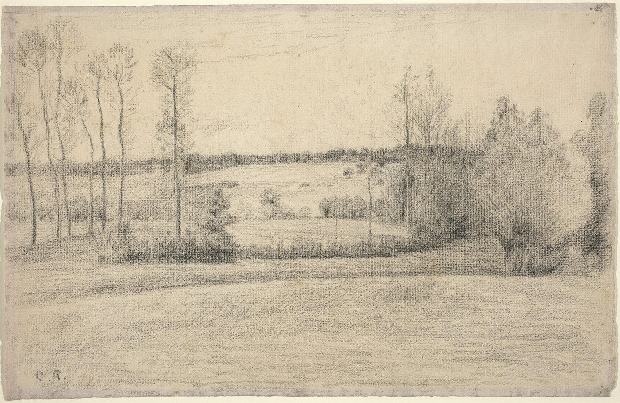 Bäume und Wiesen bei Eragny, 1895-1900 von Camille Pissarro