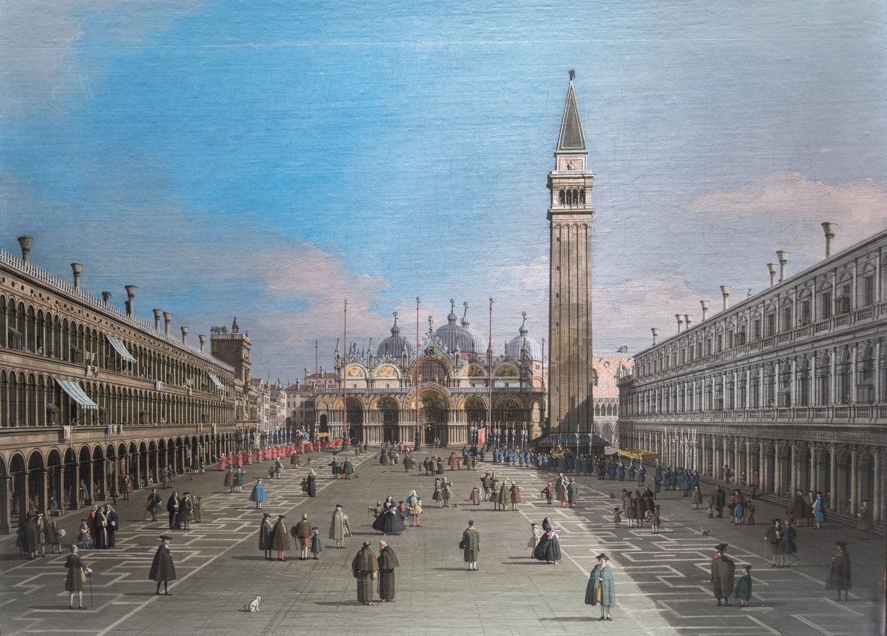 Markusplatz mit der Basilika, Venedig von Canaletto