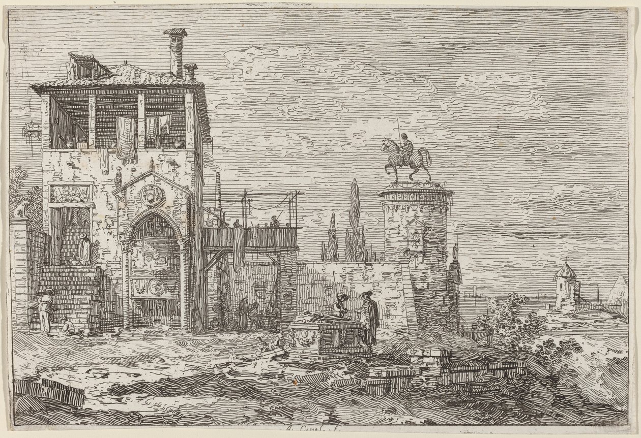 Das Reiterdenkmal von Canaletto
