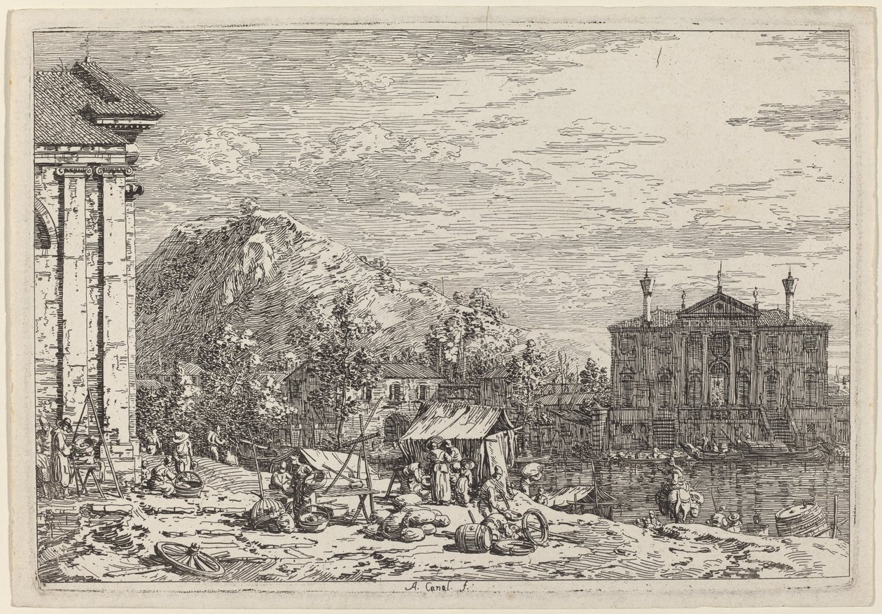 Der Markt in Dolo von Canaletto
