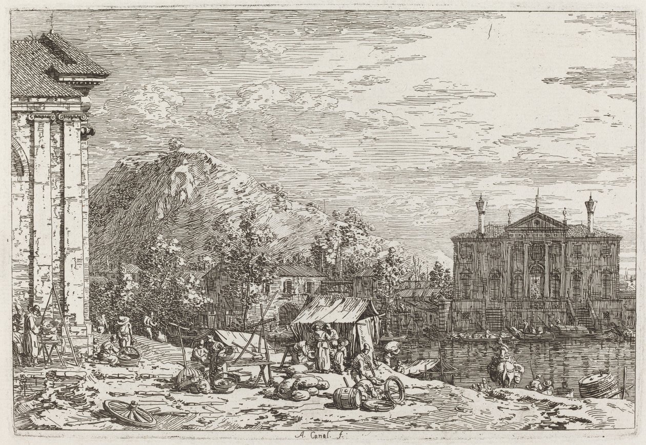 Der Markt in Dolo von Canaletto