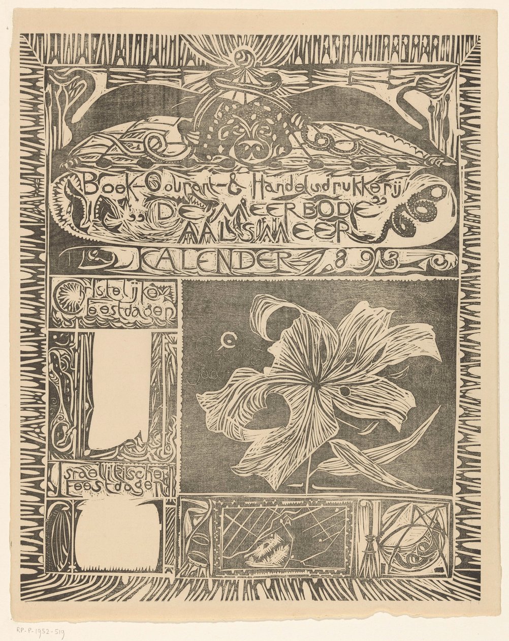Kalenderblatt 1893 von Carel Adolph Lion Cachet