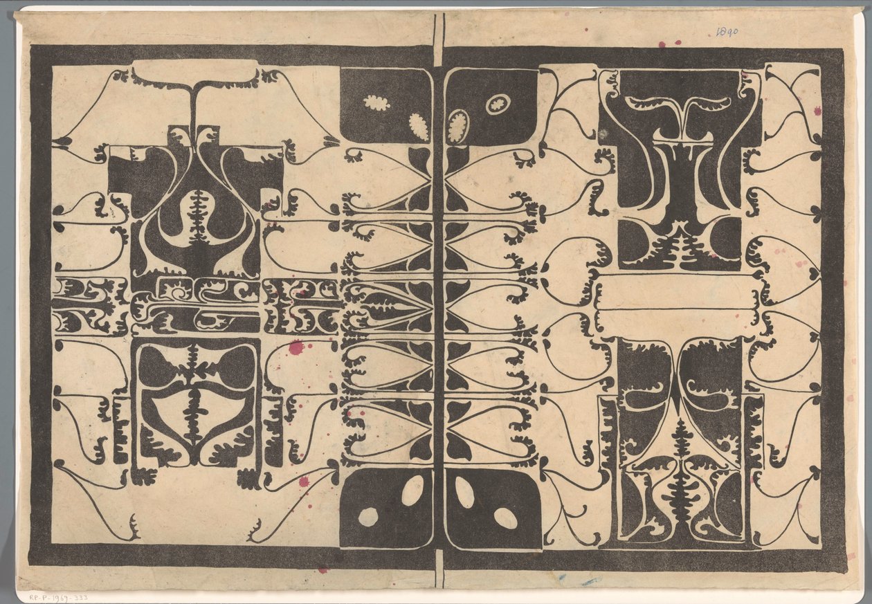 Umschlag mit stilisierten Pflanzenmotiven von Carel Adolph Lion Cachet