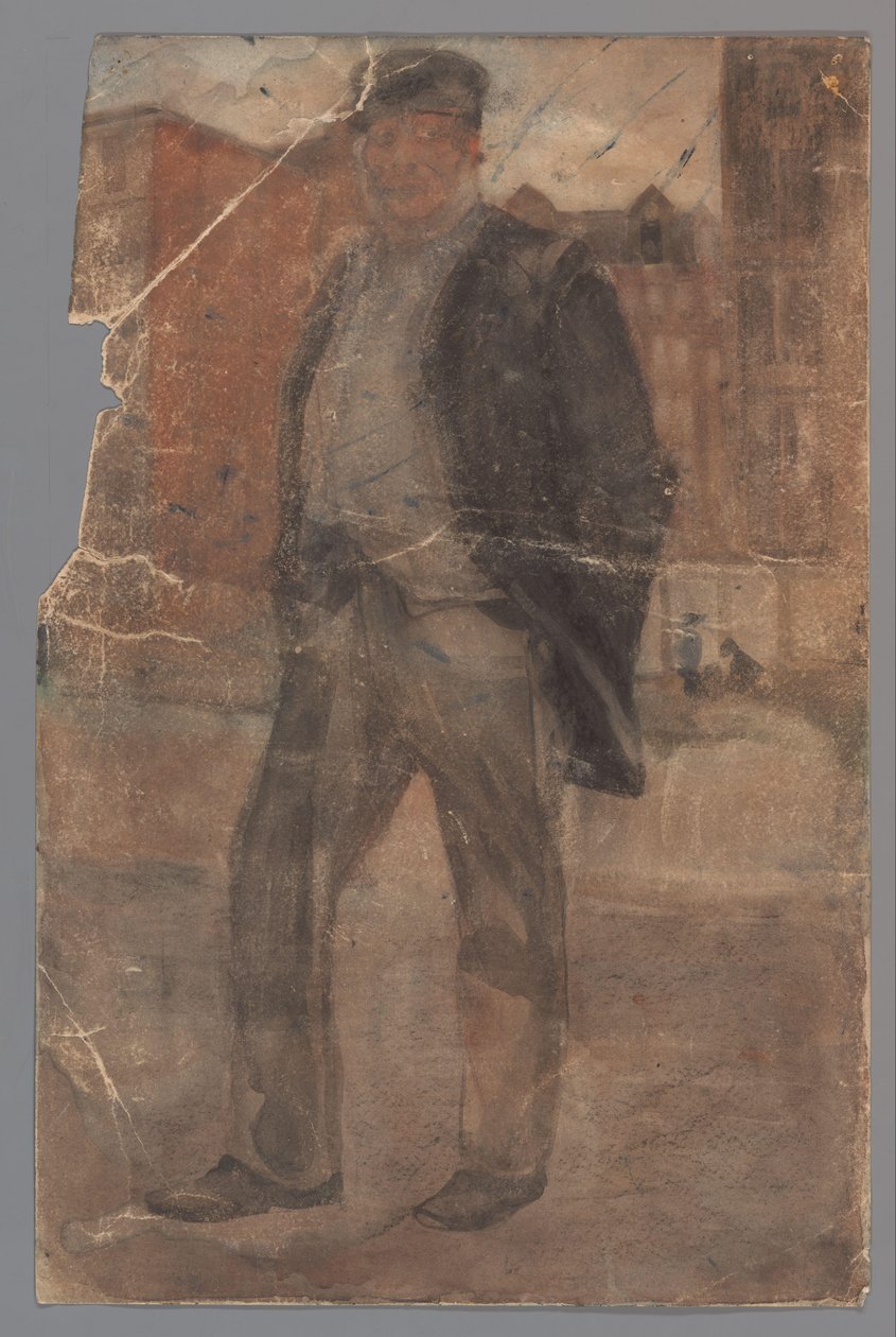 Stehender Mann mit steifem Hut von Carel Adolph Lion Cachet