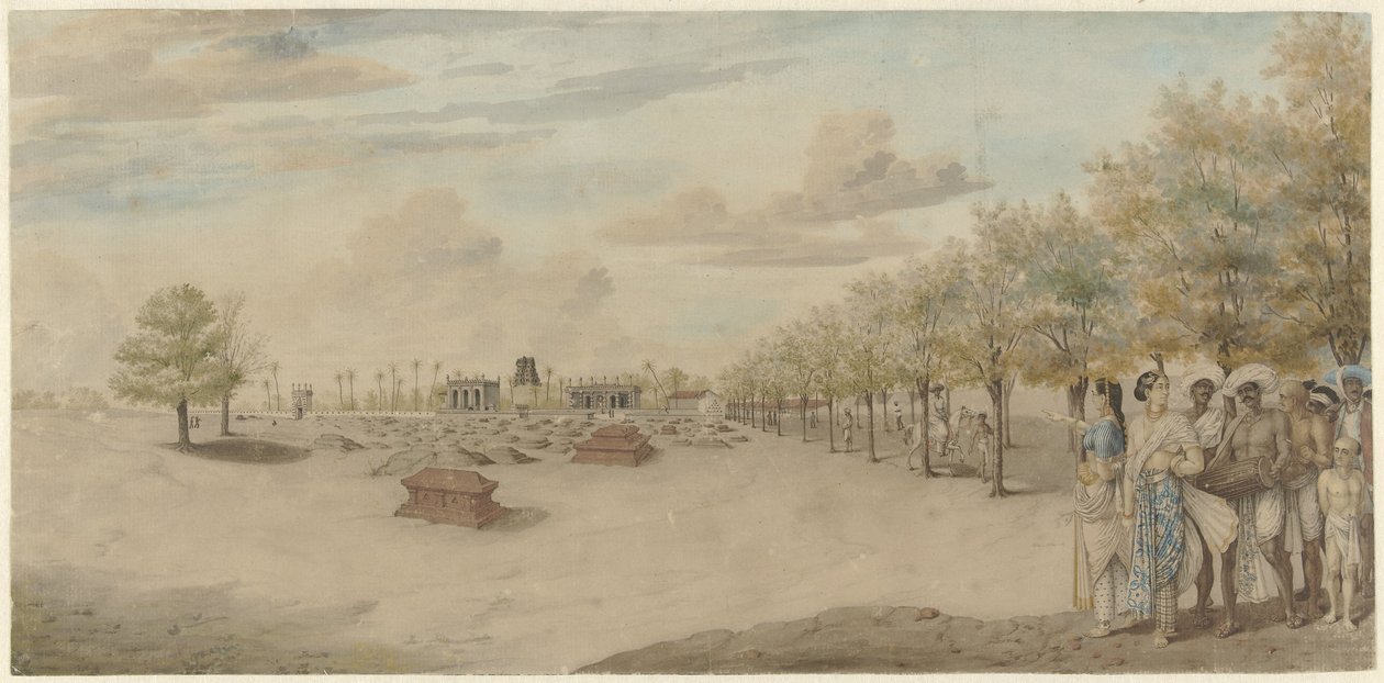 Friedhof mit Begräbniszug in Indien von Carel Frederik Reimer