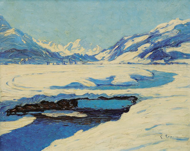 St. Moritz mit Piz della Margna von Carl Arp