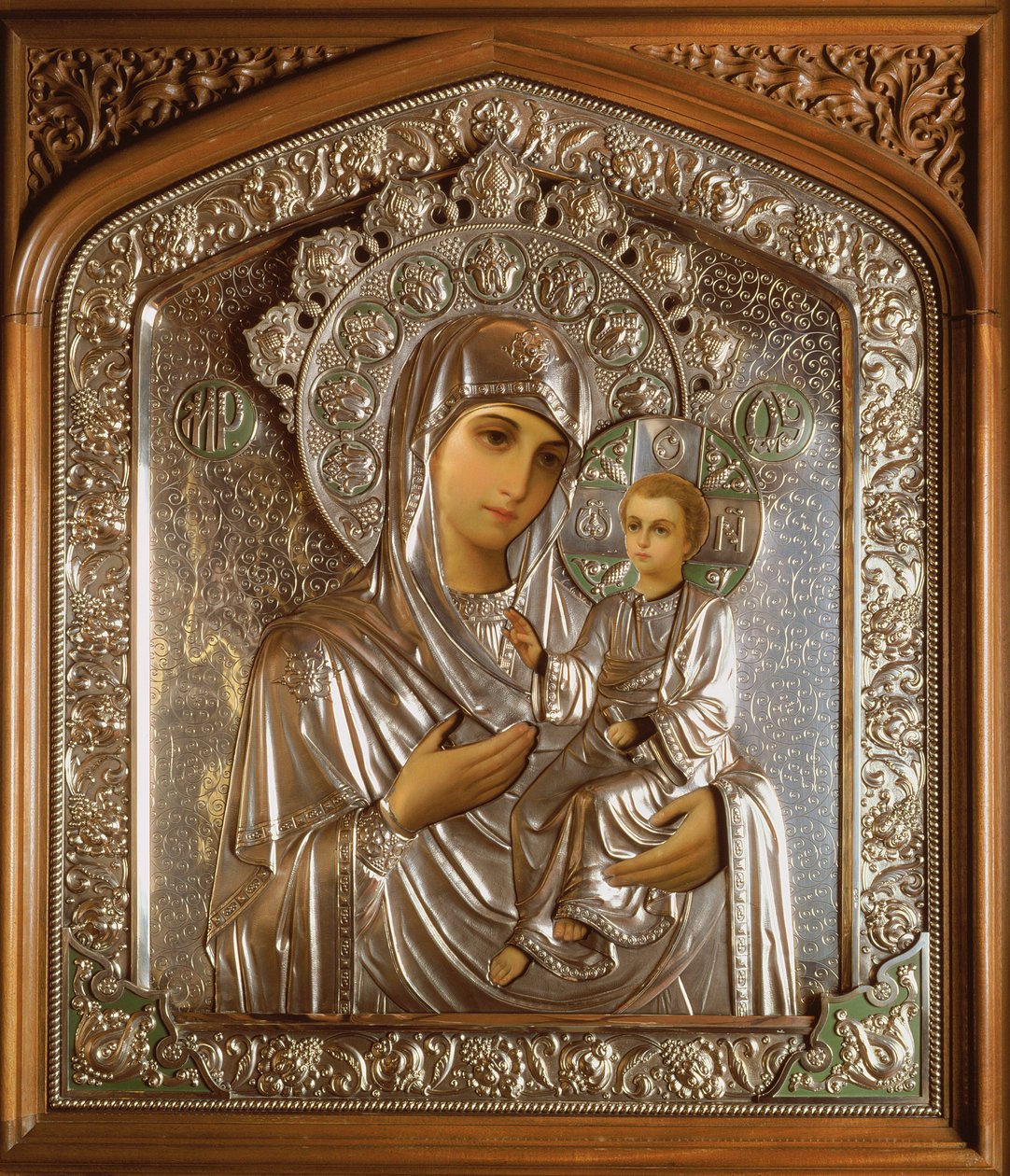 Ikone der seligen Jungfrau und des Jesuskindes, 1908 von Carl Fabergé