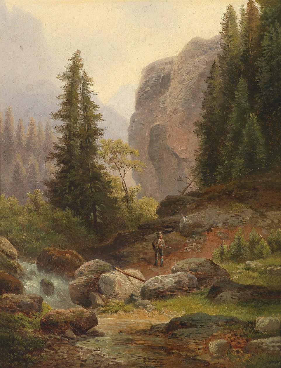 Ein Jäger im Hochgebirge von Carl Hasch