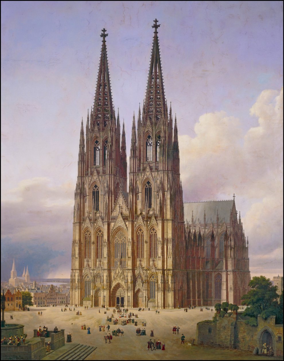 Idealansicht des Kölner Doms von Südwesten von Carl Georg Adolph Hasenpflug