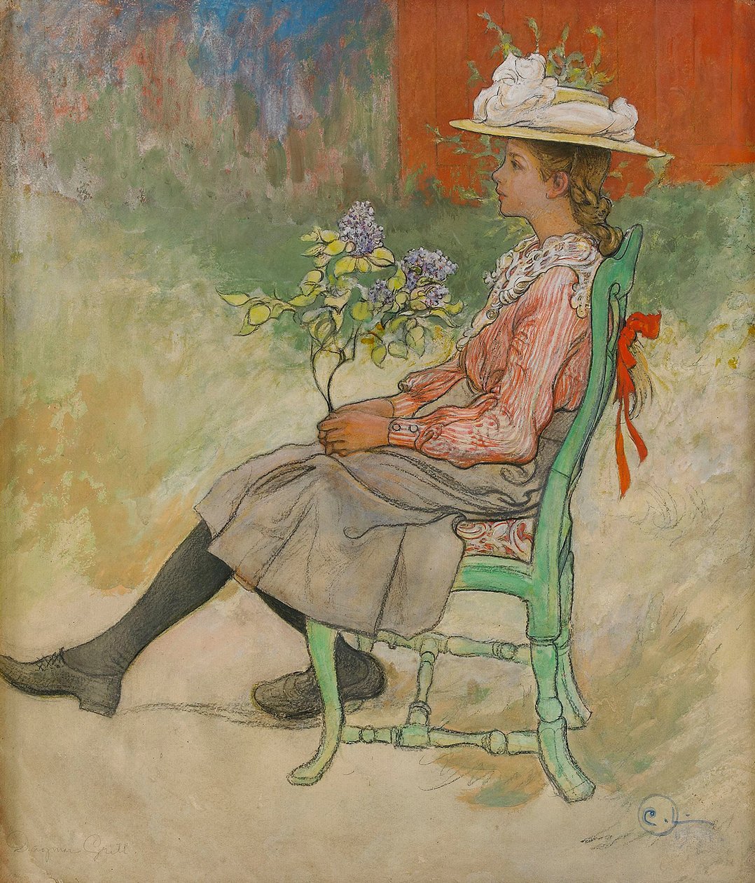 Dagmar Grill im Garten von Carl Larsson
