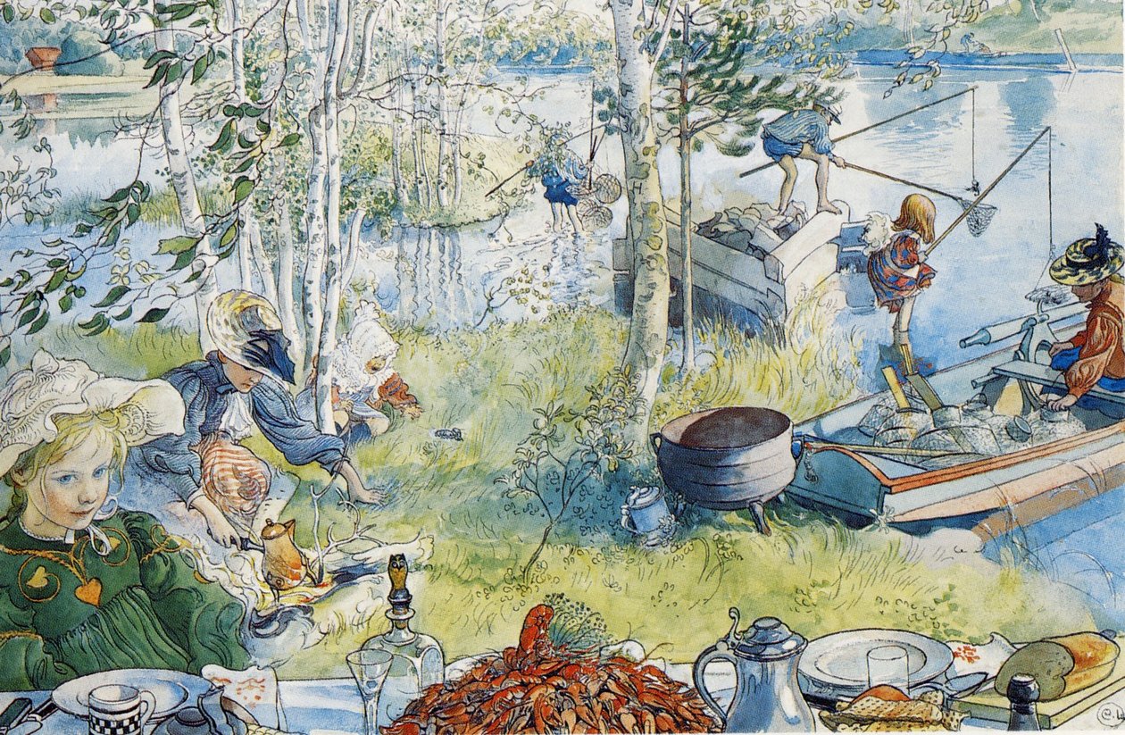 Der Krebsfang von Carl Larsson
