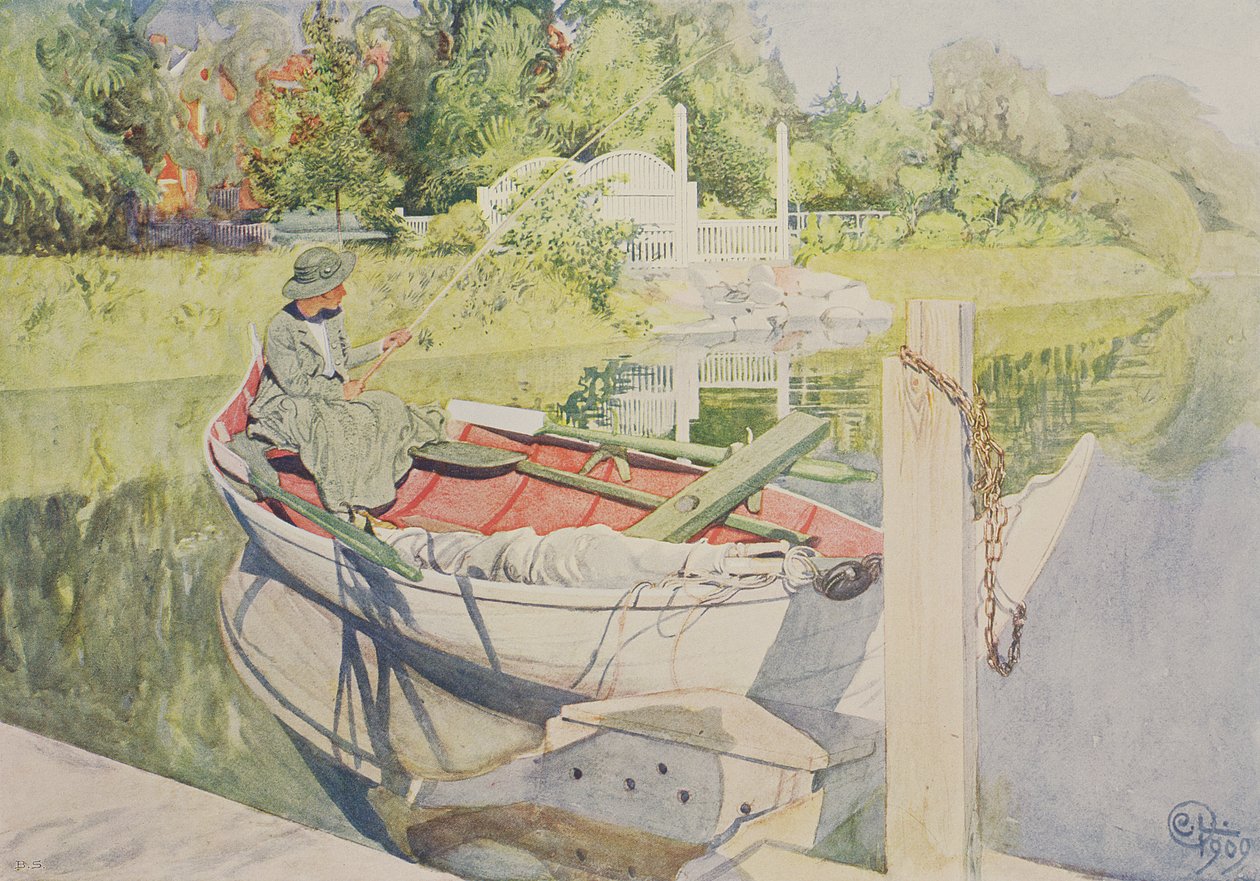 Angeln, 1909 von Carl Larsson