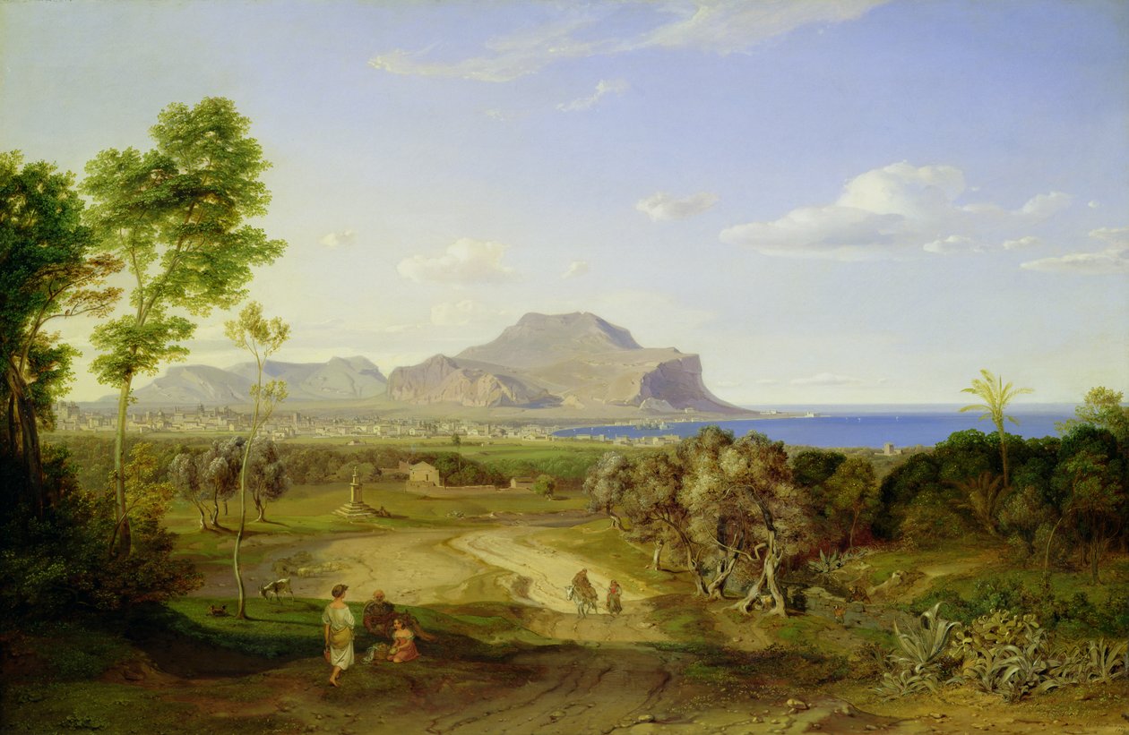 Blick über Palermo, 1828 von Carl Rottmann