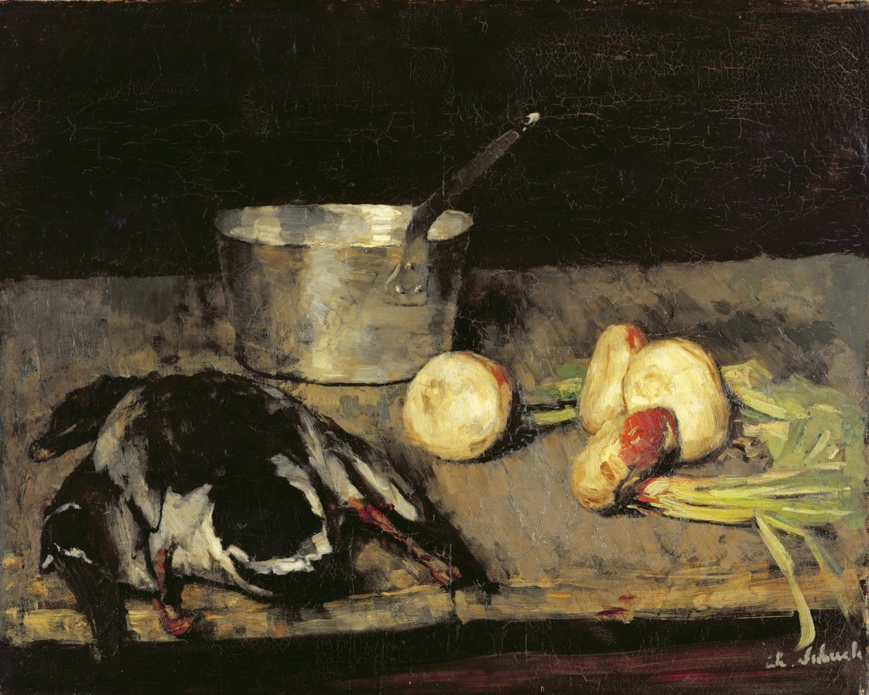 Stillleben mit Kasserolle und Wildente, 1885 von Carl Schuch