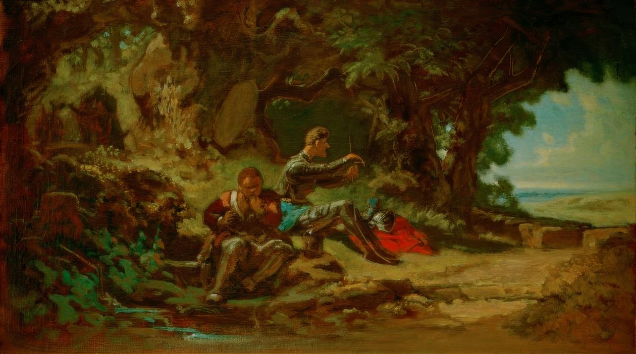Don Quijote und Sancho Pansa, rastend von Carl Spitzweg