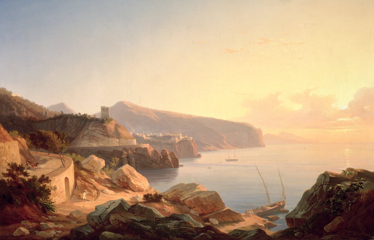 Der Golf von Sorrent, nahe Vico, ca. 1855 von Carl Wilhelm Goetzloff