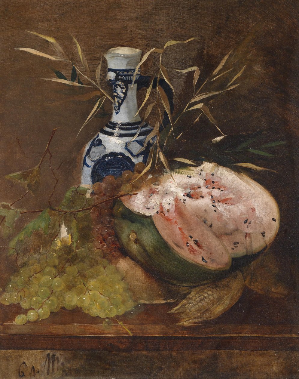 Früchtestillleben mit Melone von Carl von Merode
