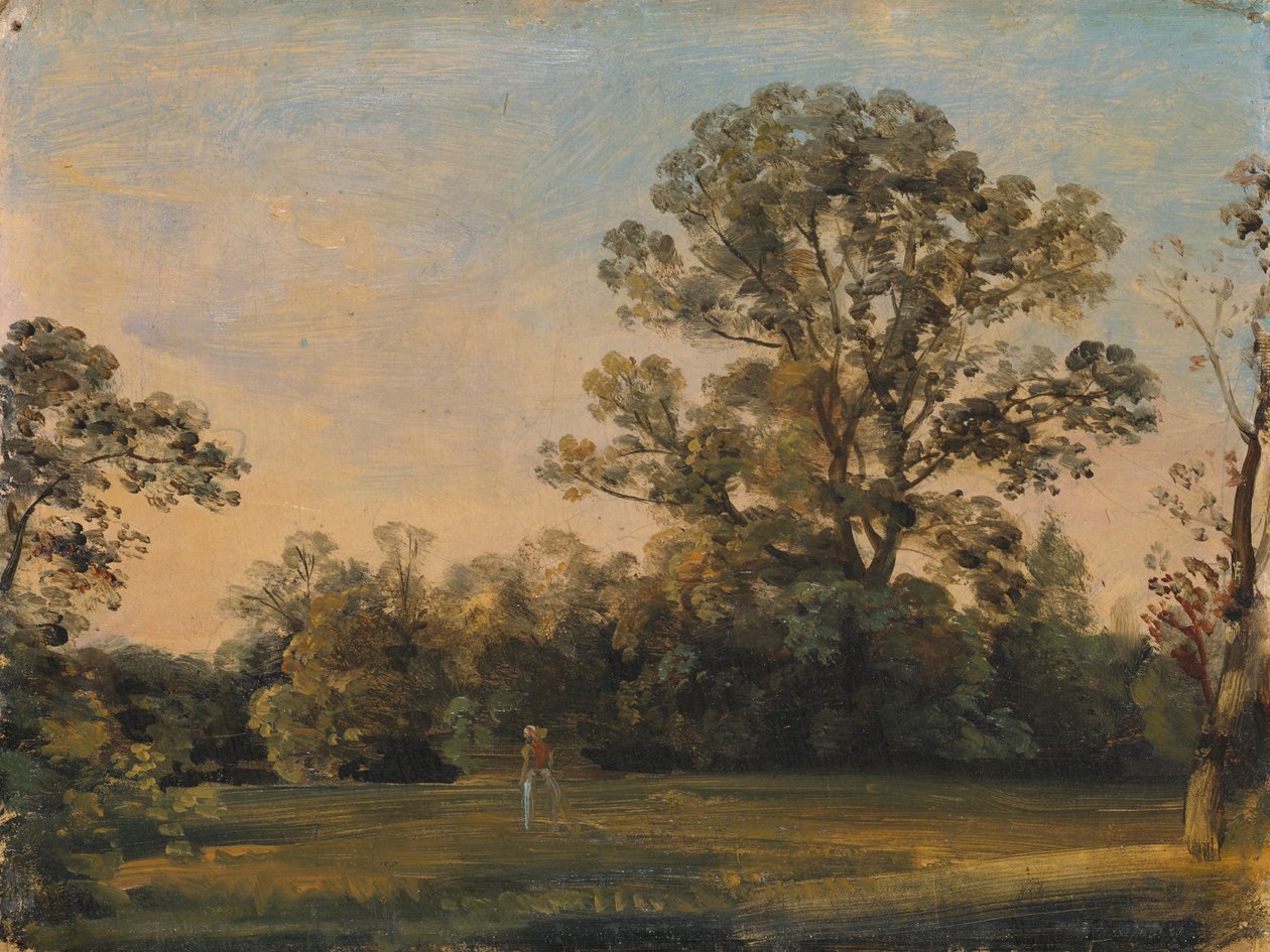 Waldlandschaft mit Schloss am Wasser von Carl Blechen