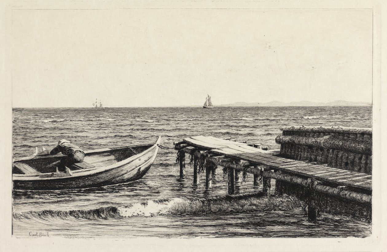 Das Boot an der Brücke von Carl Bloch