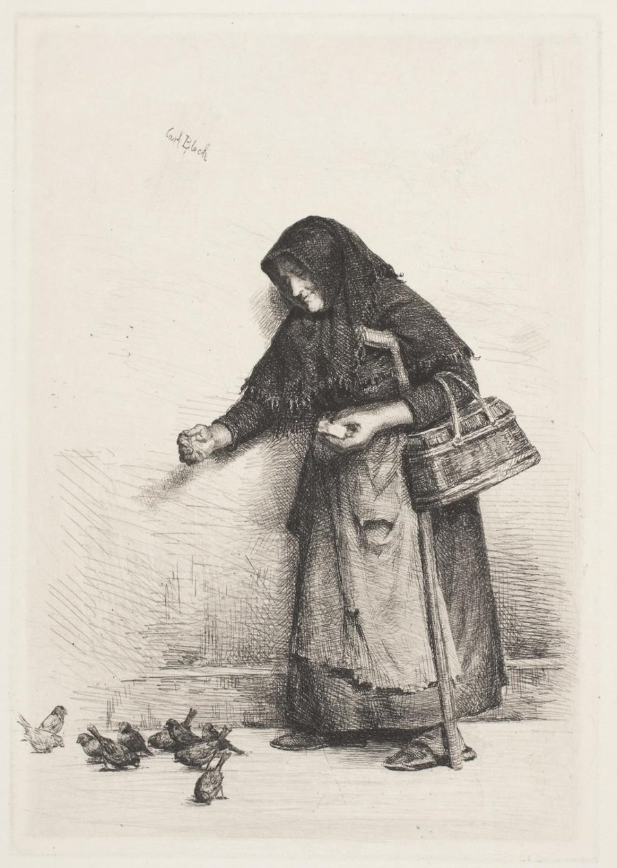 Die Frau mit den Spatzen von Carl Bloch