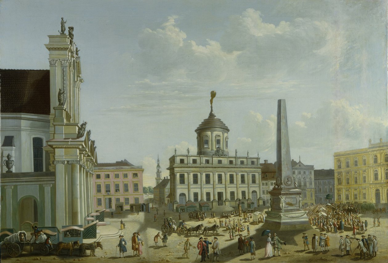 Ansicht des Rathauses, 1772 von Carl Christian Baron