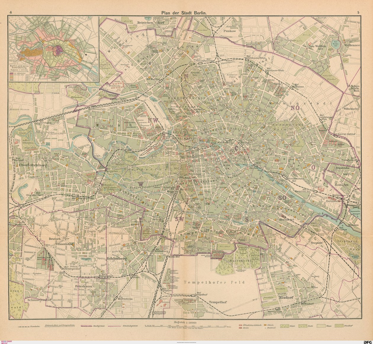 Plan der Stadt Berlin von Carl Diercke