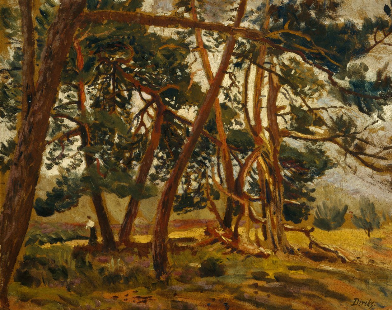 Frau in Waldlandschaft von Carl Edvard Diriks