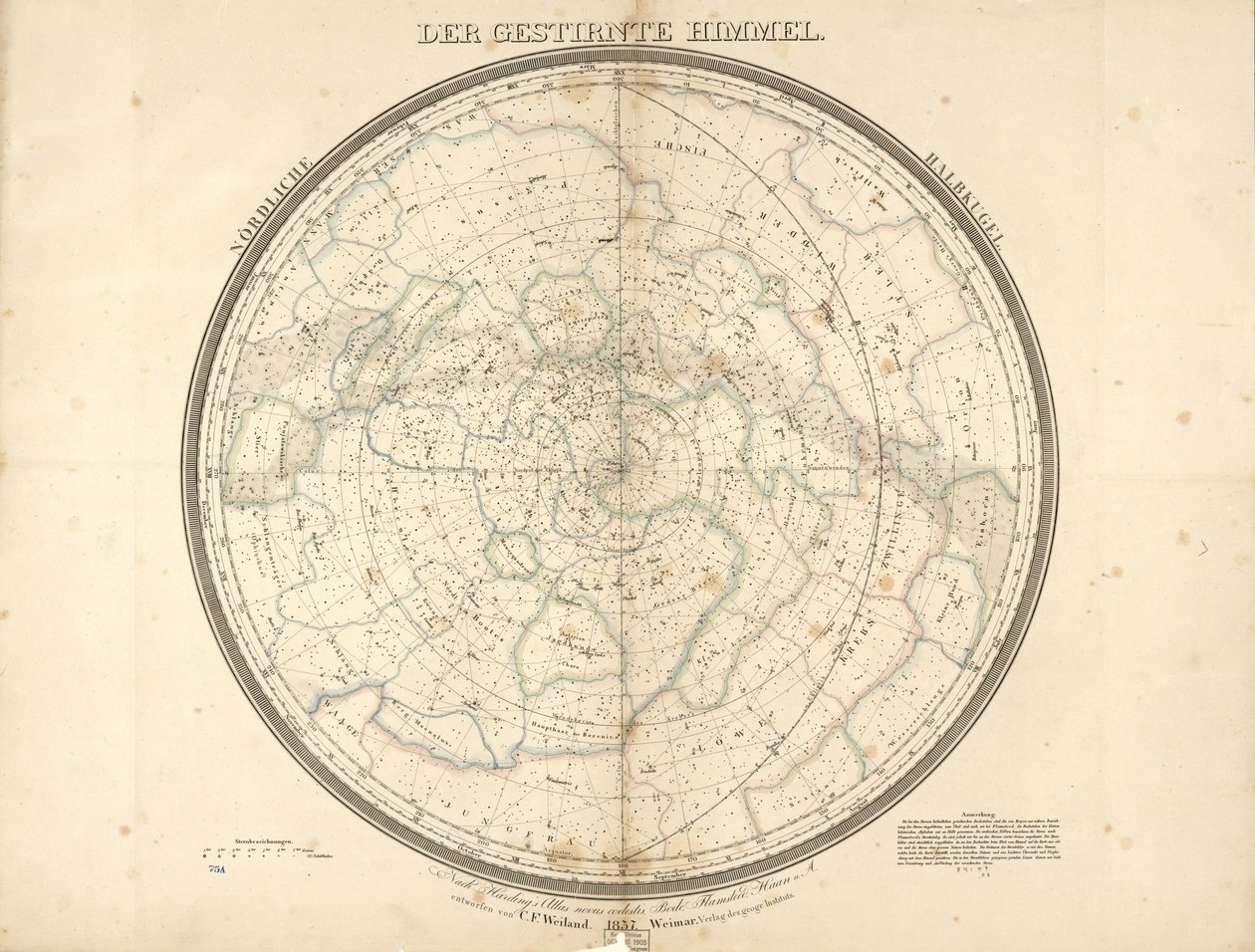 Der gestirnte Himmel - nördliche Halbkugel von Carl Ferdinand Weiland
