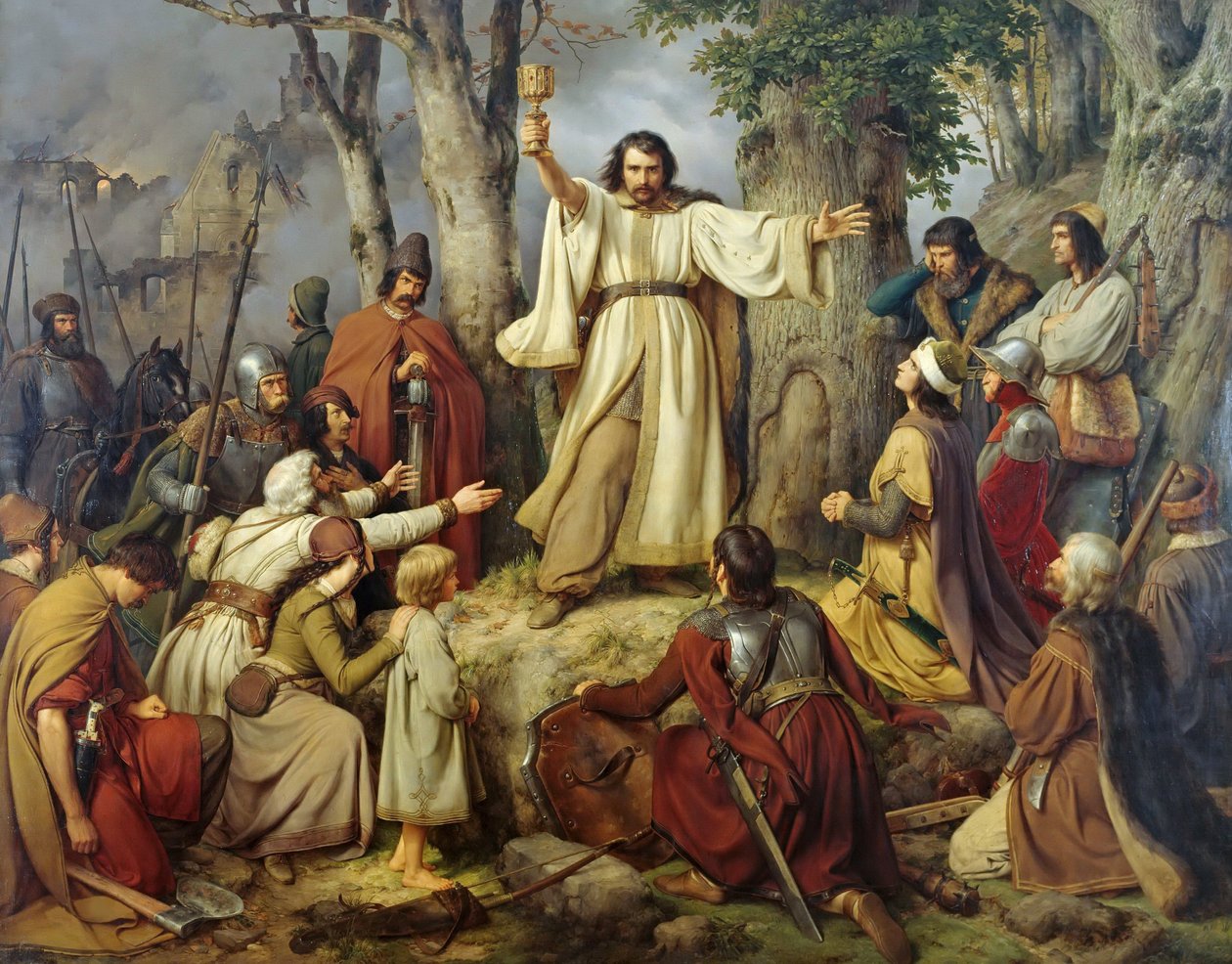 Die Hussitenpredigt, 1836 von Carl Friedrich Lessing