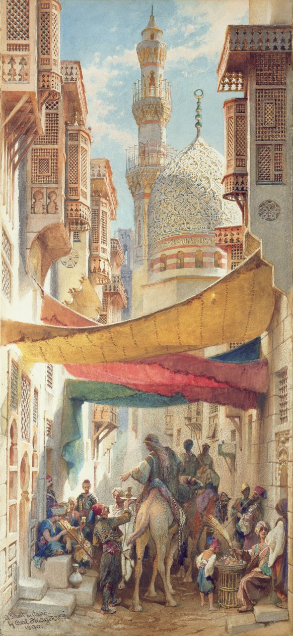 Eine Straße in Kairo, 1890 von Carl Haag